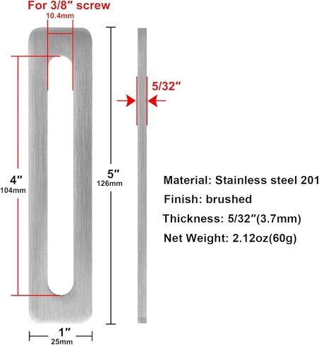 10 Pcs 5" x 1" Flat Mending Plates, Straight Braces, Adjustable Slotted Holes Fits 3/8" Screws, Stainless Steel in Kuwait