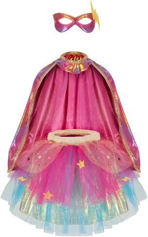 Costume / Super-Duper Tutu/Cape/Mask, Pink/Gold Size 4-6 in Saudi Arabia