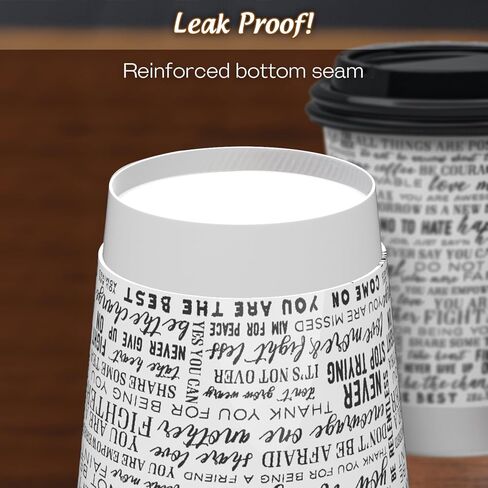 SPRINGPACK Disposable Paper Coffee Cups with Lids, 100 pack 12 oz Double Wall Paper Cups, Insulated Takeaway To Go Hot Drinking Cups for Home Office Travel Wedding Party Supply in Kuwait
