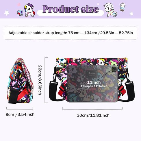 Tokidoki Unicorno Canvas Messenger Shoulder Bag Cute Crossbody Purse Casual Satchel for Women College Travel Office in Saudi Arabia