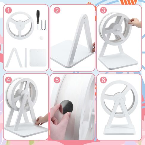 Pinkunn Ferris Wheel Shelf Compatible with Tonies 360° Magnetic Floating Shelves Wooden Magnetic Shelf Compatible with Tonie Box and Figures Storage Hold 50-70 Character for Room Decor(Wooden) in Saudi Arabia