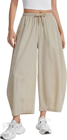 OVRUNS Barrel Pants Women Lightweight Quick Dry Baggy Ankle Wide Leg Hiking Pants with Pockets in Saudi Arabia