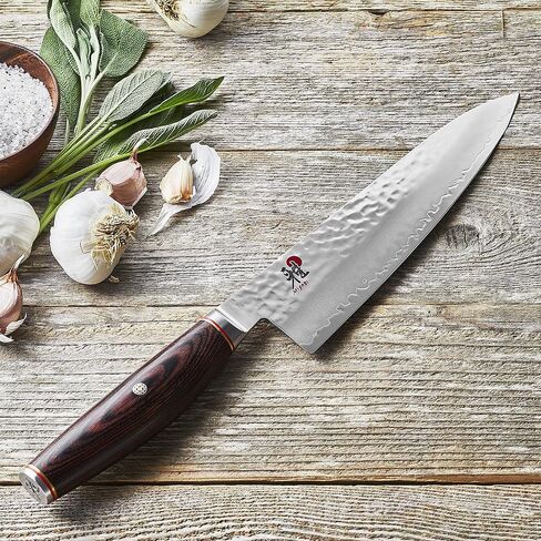 MIYABI Artisan 8-inch Chef’s Knife, Made in Japan, Sharp Hanbazuke Finish, Pakka Wood Handle in Kuwait