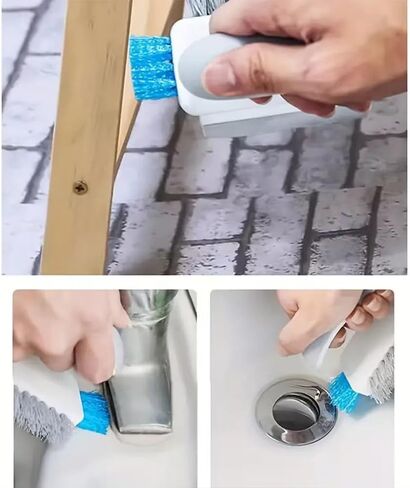 Green 2-in-1 Multi-Functional Gap Cleaning Brush and Scraper Tool for Floor Tiles, Bathroom Corners, Toilets, Windows, Hard-to-Reach Surface Cleaning in Saudi Arabia