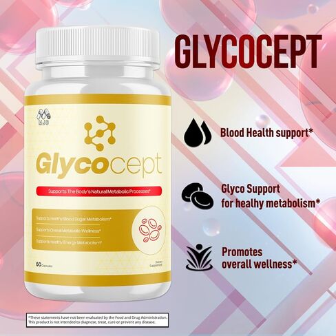 (2 Pack) Glycocept Capsules, Official Glycocept Pills with All Natural Ingredients, Advanced Capsules Health and Wellness Vitamin Supplement for Maximum Strength Multivitamin Supports (120 Capsules) in Kuwait