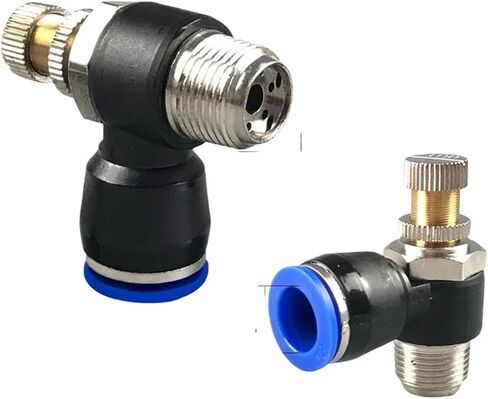 5PCS SL Series Brass Throttle Valve with 90° Elbow Control Valve Push-In OD 4/6/8/10/12mm Industrial Air Speed Regulating Valve(SL4-M5) in Saudi Arabia