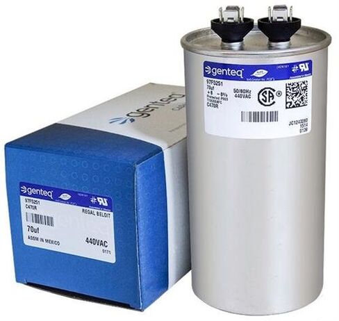 American Standard CPT01233 / CPT-1233-70 uF MFD x 440 VAC Genteq Replacement Capacitor Round # C470R / 97F5251 in Kuwait