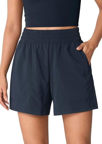 UNISSU High Waisted Athletic Shorts for Women 5'' Running Workout with Pockets Quick Dry Lightweight Casual in Saudi Arabia