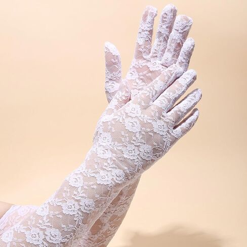 قفازات نسائية طويلة من الدانتيل Sunblock بدون أصابع قفازات الزفاف أوبرا مساء الزفاف وحفلات الشاي والحفلات الراقصة تأثيري 1920s in Kuwait