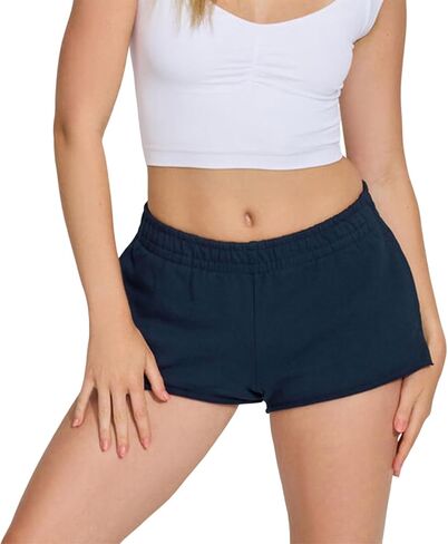 Womens SweatShorts Solid Color Elastic Low Rise Baggy Workout Casual Shorts Running Yoga Gym Sweat Shorts in Kuwait