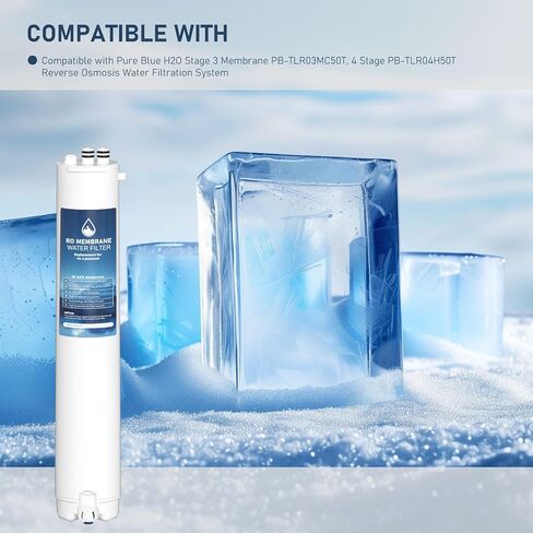 H2O Stage 3 Membrane Replacement Filter, Compatible with Pure Blue H2O Stage 3 Membrane PB-TLRO3MC50T, 4 Stage PB‑TLRO4H50T Reverse Osmosis Water Filtration System (1 Pack) in Kuwait