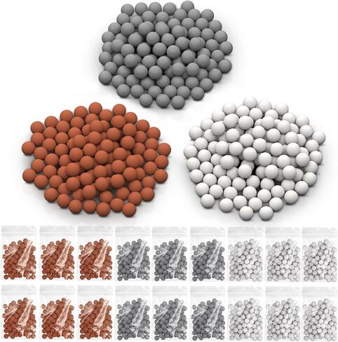 YDmeet Replacement Mineral Balls for Filtered Shower Head Refills, Water Softener Beads Filtration Stone Ball to Remove Chlorine, Fluoride and Impurities (102.0 Grams, Orange, Gray, White) in Kuwait