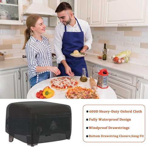 غطاء شواية الطاولة لـ Pit Boss 10697، غطاء مدخن حبيبات خشبية مقاوم للماء لـ Pitboss 10697 شواية خشبية للطاولة، ملحقات شواية خارجية لـ Pit Boss المحمولة 150 بيليه شواية 24 بوصة in Kuwait