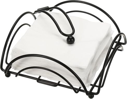 uxcell Metal Flat Napkin Holder, 7.1x6.9x3" Square Napkin Holder, Elegant Rustic Iron Table Decoration for Home Kitchen Hotels Restaurants Coffee Shop, White in Kuwait