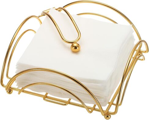 uxcell Metal Flat Napkin Holder, 7.1x6.9x3" Square Napkin Holder, Elegant Rustic Iron Table Decoration for Home Kitchen Hotels Restaurants Coffee Shop, White in Saudi Arabia