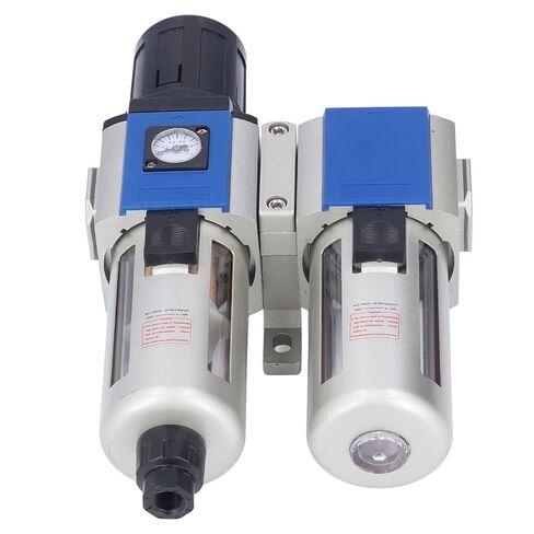 Compressed Air Filter Regulator Lubricator Combo High Performance 3 in 1 Unit with Water Oil Trap Separator for Industrial Pneumatic Systems Aluminum Alloy Construction PT3 (GFC400-10) in Kuwait