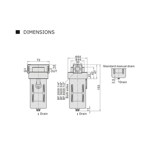Air Source Processor Oil-Water Separator BF4000 air Compressor air Filter 1/2"(Use C Type Fittings) in Saudi Arabia