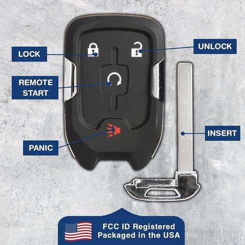 keylessoption دخول بدون مفتاح ابدأ تشغيل مفتاح السيارة الذكي FOB مع مفتاح GMC Terrain 2018-20 HYQ1AA (حزمة 2) in Kuwait