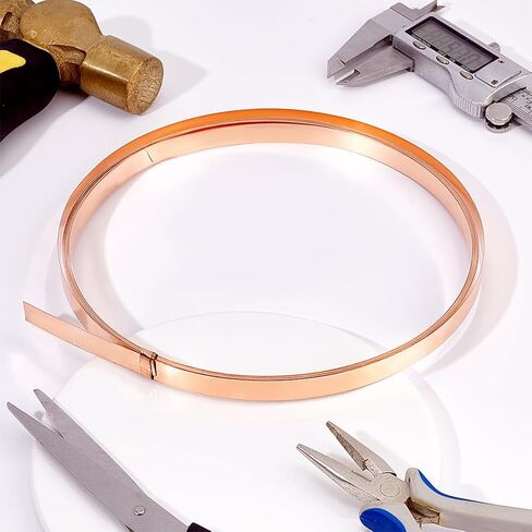 PH PandaHall Copper Sheet Roll Copper Foil Plate Copper Flashing Roll 6.5 Yards, 0.2x10mm Rose Gold Copper Thin Sheet 32 Gauge Copper Metal Strips for Jewelry DIY Cutting Crafts Making House Repairs in Saudi Arabia