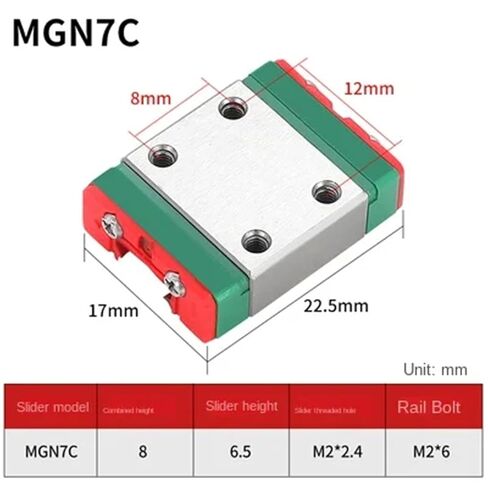 MGN7 MGN12 MGN15 MGN9 700mm/750mm 1*Miniature Linear Rail Guide+1 Pcs Block Slide(MGN7 C,700mm) in Saudi Arabia