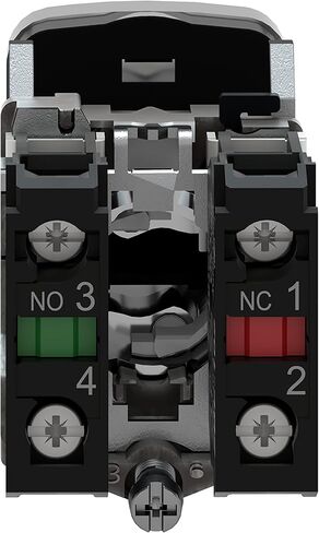 Schneider Electric XB4BL73415 Double-Headed Push Button Switch for Industrial Machinery, Chromium Plated Metal Bezel, Fits 22mm Diameter Cutouts, 1NO + 1NC in Kuwait