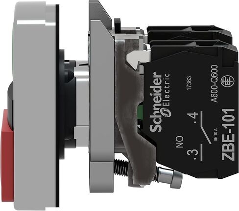 Schneider Electric XB4BL73415 Double-Headed Push Button Switch for Industrial Machinery, Chromium Plated Metal Bezel, Fits 22mm Diameter Cutouts, 1NO + 1NC in Kuwait