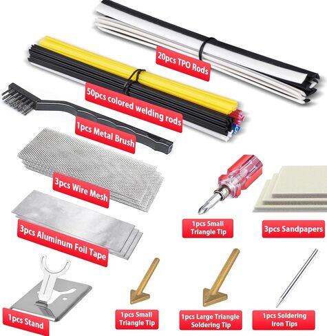 150W Plastic Welder Kit, 3-Speed Temperature Control Plastic Welding Kit, Professional Plastic Weld Tool With 70pcs Welding Rods,3Tips,Portable Plastic Repair Kit For Car Bumper,Kayak Repairs (Yellow) in Saudi Arabia