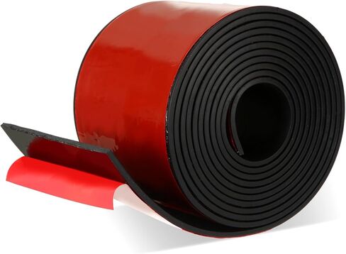 Neoprene Adhesive Rubber Strips, Sheets, Rolls 1/8" Thick x 4" Wide x 118" Long Thin Rubber Strips with Adhesive Backing for Gasket Material, DIY Projects in Kuwait