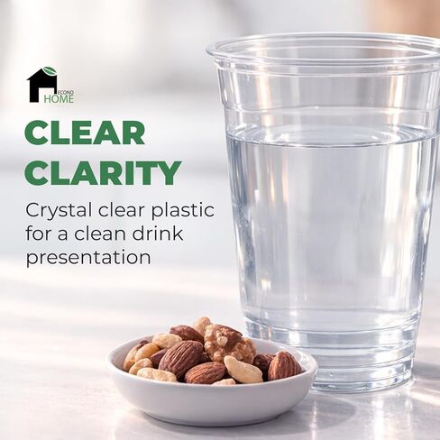 EconoHome Clear PET Plastic Cups – 16oz (Pack of 1000) – Crystal Clear, Durable, Disposable Beverage Cups – Perfect for Parties, Events, and Businesses in Saudi Arabia
