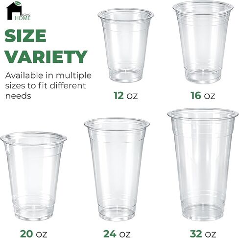 EconoHome Clear PET Plastic Cups – 16oz (Pack of 1000) – Crystal Clear, Durable, Disposable Beverage Cups – Perfect for Parties, Events, and Businesses in Saudi Arabia