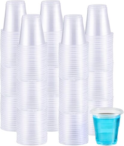 Jaluxing 500 Pack 3.5 OZ Clear Plastic Cups, Small Disposable Mouthwash 3.5 Ounce Bathroom Cups (Formerly FULING) in Saudi Arabia