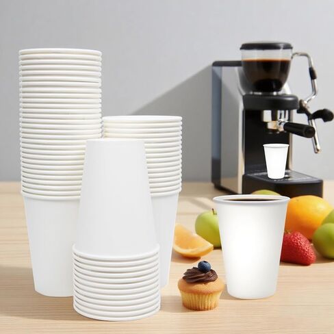 Coffee Cups, 100 Count 12 Oz Paper Cups, Disposable Cups for Hot and Cold, Disposable Coffee Cups for Office Home Party in Kuwait