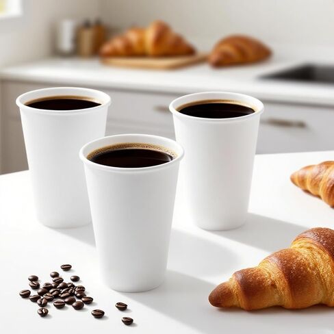 Coffee Cups, 100 Count 12 Oz Paper Cups, Disposable Cups for Hot and Cold, Disposable Coffee Cups for Office Home Party in Kuwait