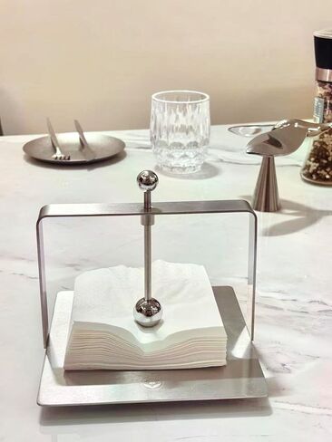 Newline NY Modern Table Napkin Holders 2-Pack Stainless Steel with Ball Shape Stopper Dual set Pack in Kuwait