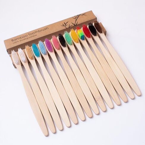 Bamboo Toothbrush Pack – 10 Eco-Friendly Toothbrushes | Biodegradable & Natural in Kuwait