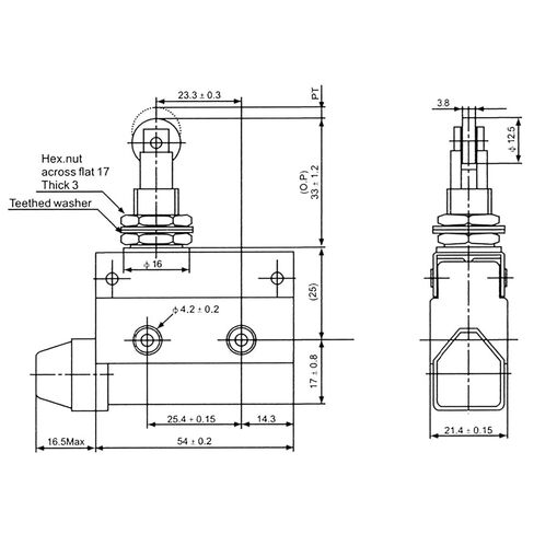 Heschen Horizontal limit switch TZ-7311 momentray parallel roller plunger actuator AC 380V 10A single pole in Kuwait