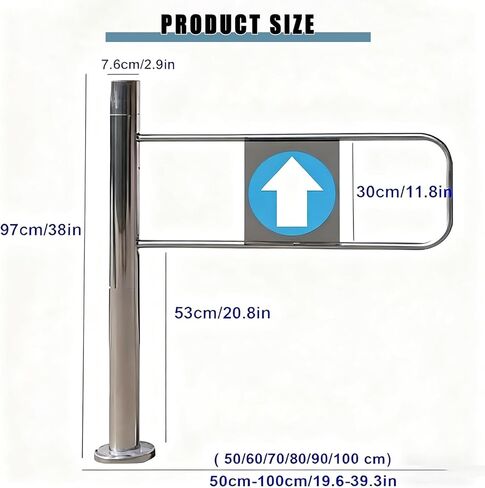 Automatic Swing Gate for Supermarkets, Manual 90° Open Pedestrian Entrance Door with Self-Closing One-Way Function and Post Mount in Saudi Arabia