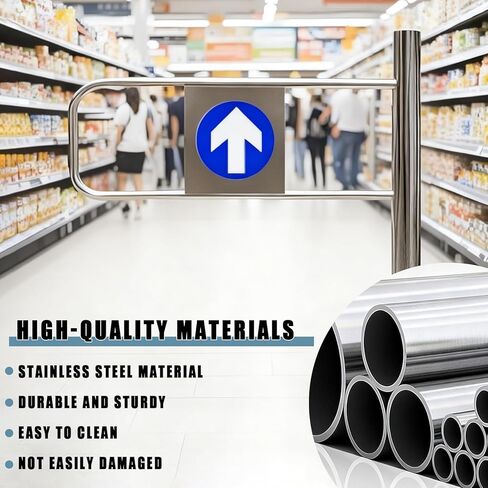 Automatic Swing Gate for Supermarkets, Manual 90° Open Pedestrian Entrance Door with Self-Closing One-Way Function and Post Mount in Saudi Arabia