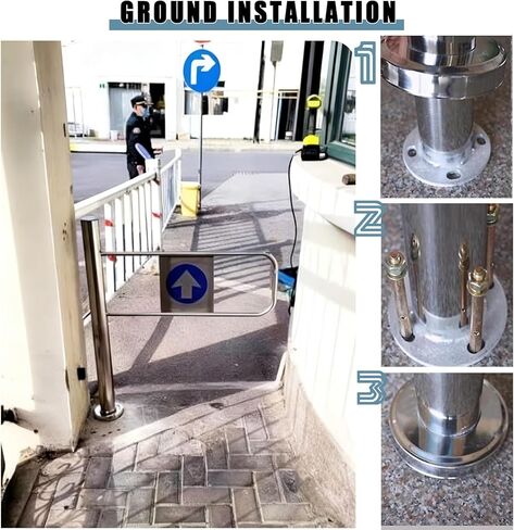 Automatic Swing Gate for Supermarkets, Manual 90° Open Pedestrian Entrance Door with Self-Closing One-Way Function and Post Mount in Saudi Arabia