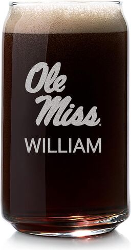 Lifetime Creations Personalized Ole Miss Pint Glass - Officially Licensed Ole Miss Gifts for Men, Ole Miss Football Fan Graduation Gift, Merchandise, Made in USA in Saudi Arabia