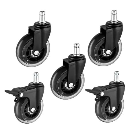3 Inch M10/M11x22 Universal Caster Wheels Heavy Duty Silent Rollers 5Pcs(3 Universal 2 Brake) in Kuwait