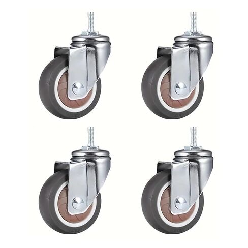 1.25 Inch Stem Caster Wheels Screw Lever Universal Castors Swivel with M6 Thread Rod 4Pcs(4 Universal) in Kuwait