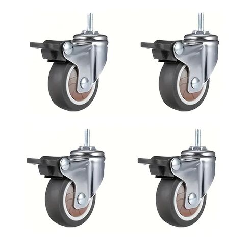 1.25 Inch Stem Caster Wheels Screw Lever Universal Castors Swivel with M6 Thread Rod 4Pcs(4 Universal) in Saudi Arabia