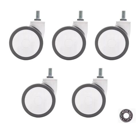 عجلة دوارة عالمية مقاس 4 بوصة مع جذع ملولب M12 وعجلات مطاطية 5 قطع (الفرامل M12X25mm) in Kuwait