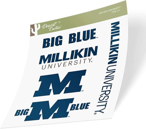 Desert Cactus Millikin University Sticker MU Big Blue Vinyl Decals Laptop Water Bottle Car Scrapbook T2 (Type 2) in Kuwait