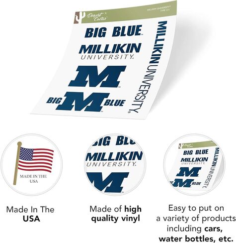Desert Cactus Millikin University Sticker MU Big Blue Vinyl Decals Laptop Water Bottle Car Scrapbook T2 (Type 2) in Kuwait