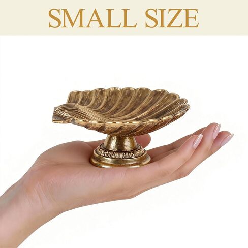 NIKKY HOME Vintage Ring Holder Jewelry Dish, Shell Shaped Trinket Display Decorative Metal Tray Classy Birthday Chrismas Gifts for Women in Saudi Arabia