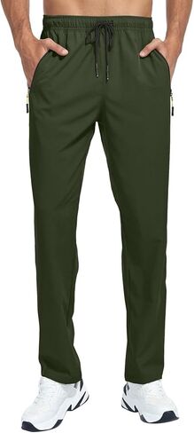 Mens Pants Wide Leg Baggy Hiking Sweatpants Loose Fit Lightweight Solid Casual Joggers with Pockets in Saudi Arabia