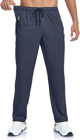 Mens Pants Wide Leg Baggy Hiking Sweatpants Loose Fit Lightweight Solid Casual Joggers with Pockets in Saudi Arabia