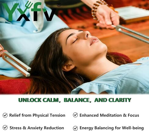 Solfeggio Tuning Forks Set for Healing – 9 Chakra Frequencies 174Hz to 963Hz, Precision-Machined Aluminum Alloy for Professional Sound Therapy, Energy Balancing in Kuwait